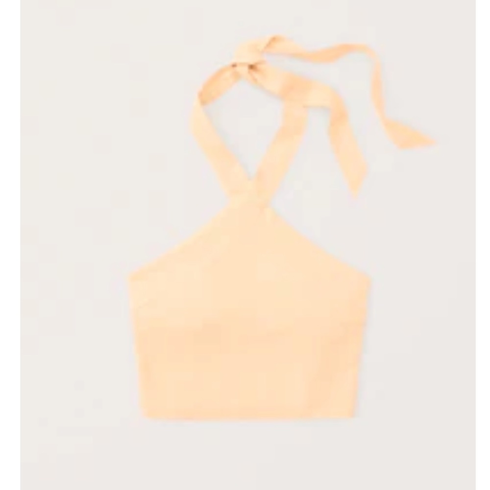 Abercrombie Orange cropped halter top